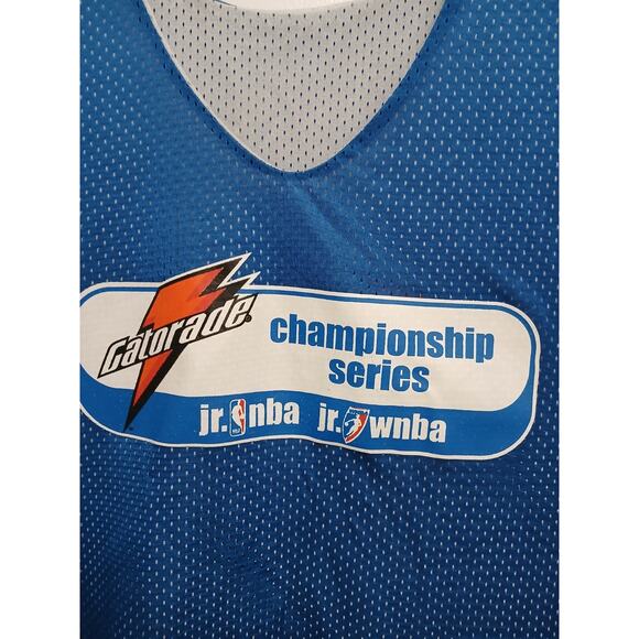 Vntg Gatorade Jr. NBA Championship Series Mesh Tank Top Mens XL Blue Reversible - Picture 3 of 15